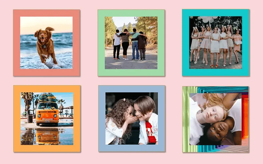 Cachorro feliz na praia com fotos de verão.