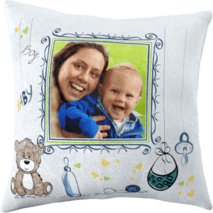 Capa de almofada personalizada com foto de mãe e filho, decoração infantil, presente especial.
