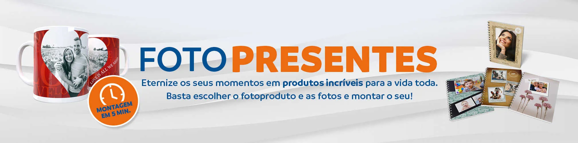 Fotos de canecas, quadros e álbuns personalizados para presentes especiais em alta qualidade.