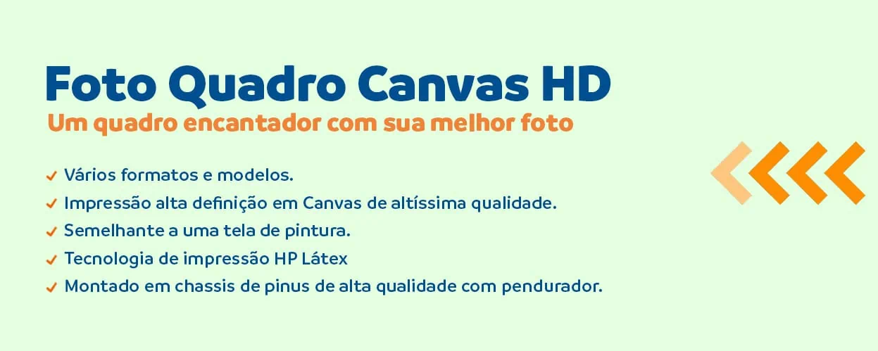 Foto quadro canvas HD para impressão de alta qualidade com diversas opções.
