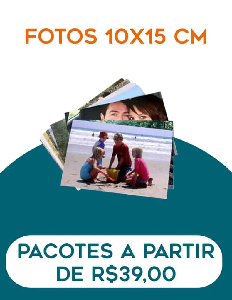 Fotos 10x15 cm com imagens personalizadas para impressão fotográfica.