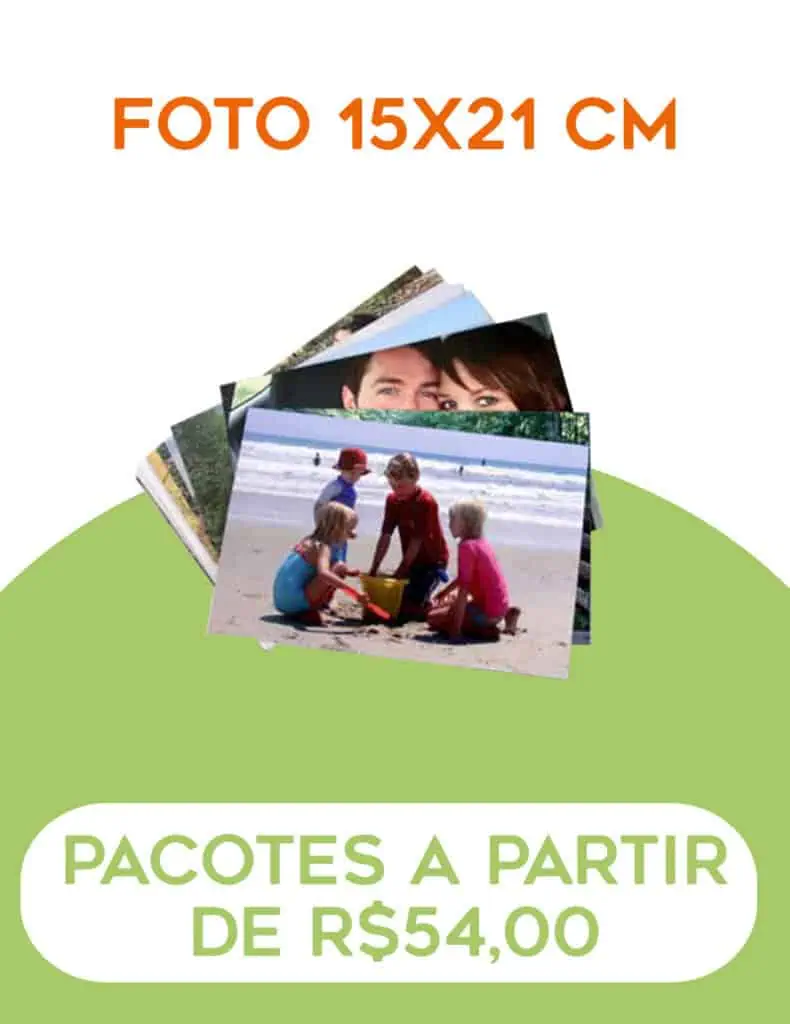 Fotos personalizadas de alta qualidade em tamanho 15x21 cm.