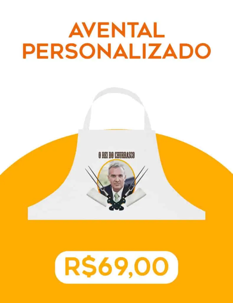 Churrasco personalizado com avental exclusivo, ideal para presentes e eventos especiais.