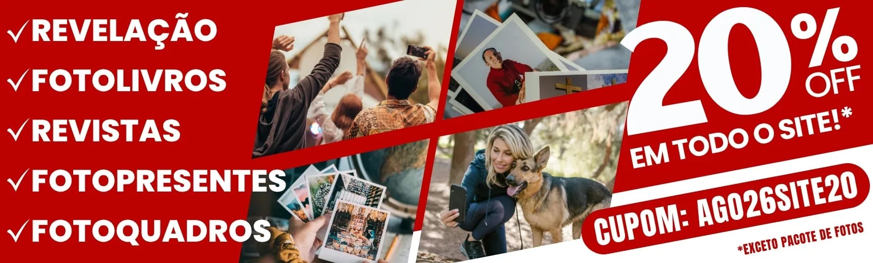 Descontos de 20% em fotolivros, revistas, fotopresentes e mais na Uniko.